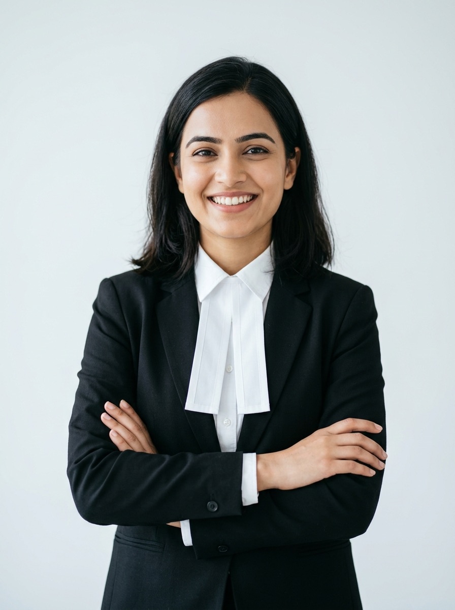 Smiling advocate with arms crossed